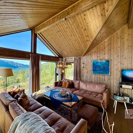 Modern With Panoramic View, Sauna And Fire Pit Espedalen