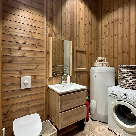 בית נופש Modern With Panoramic View, Sauna And Fire Pit *
